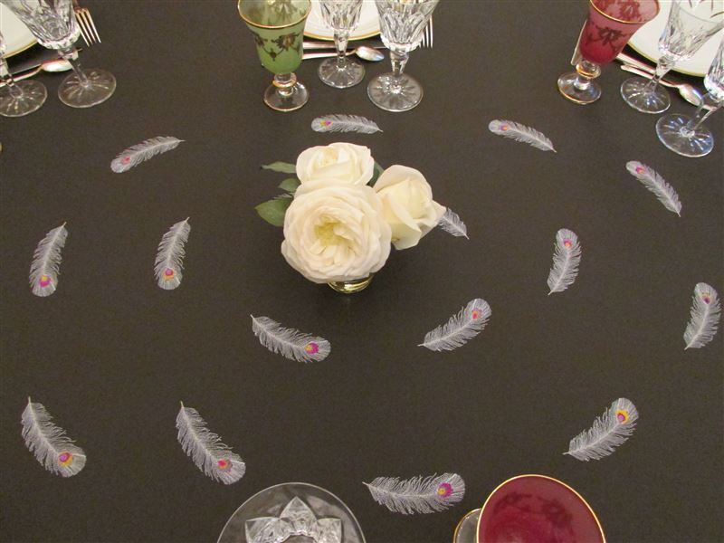 Table plumes et roses moyenne