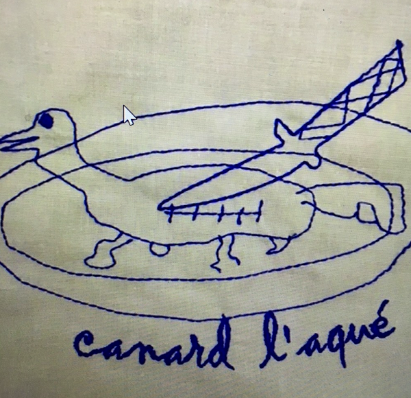 Ce fameux canard laqué immortalisé par cette broderie naïve.